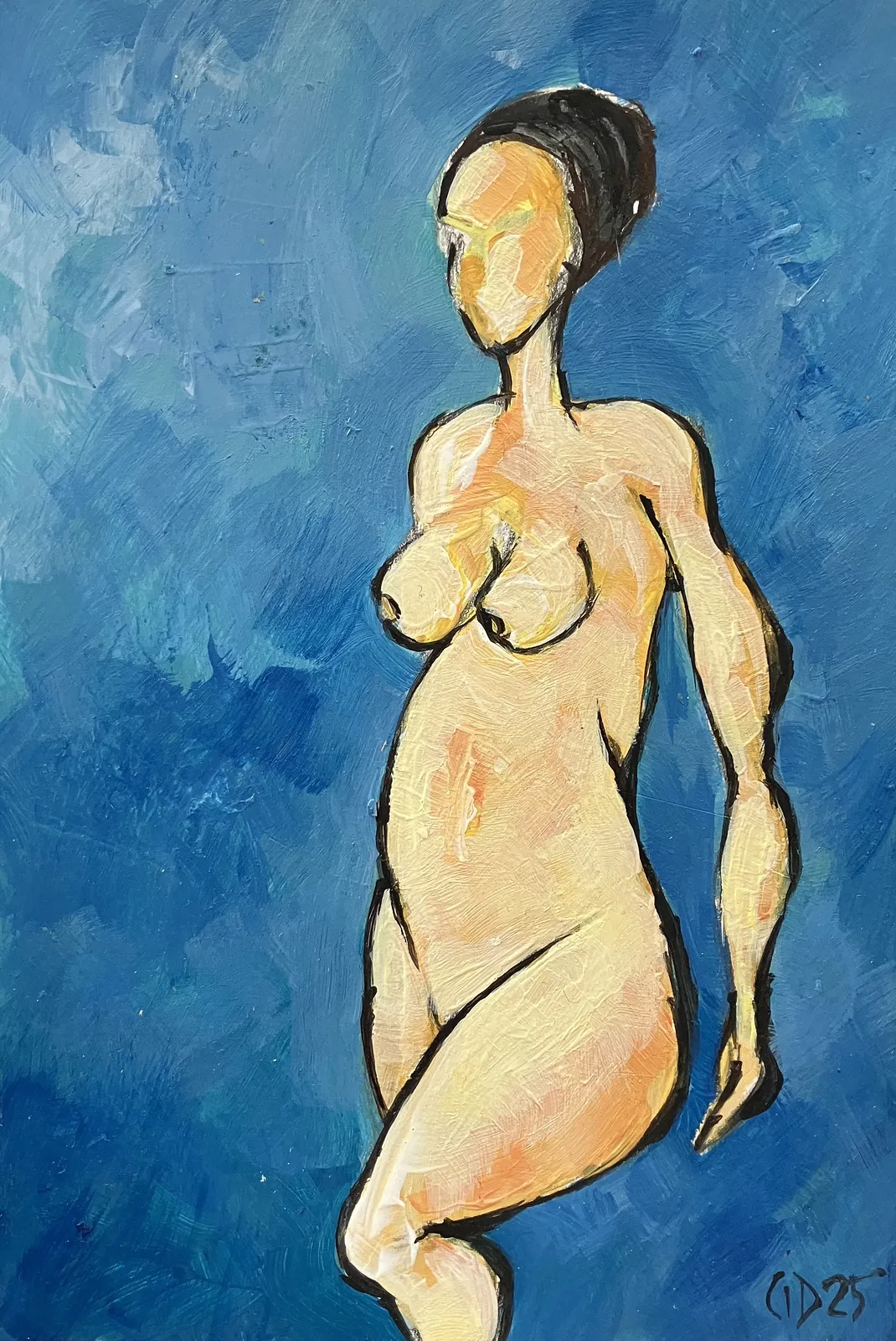 Akrylmålning Naken modell Akt 39 av Calin Ion Deas