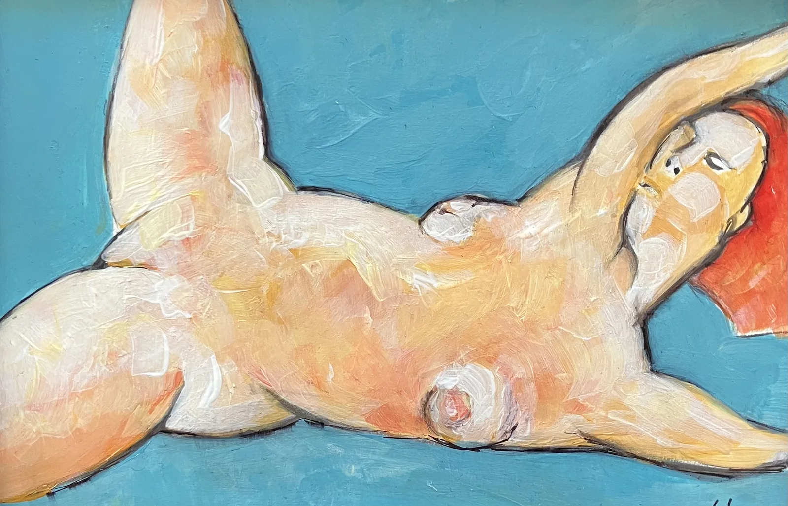 Akrylmålning Naken modell Akt 40 av Calin Ion Deas