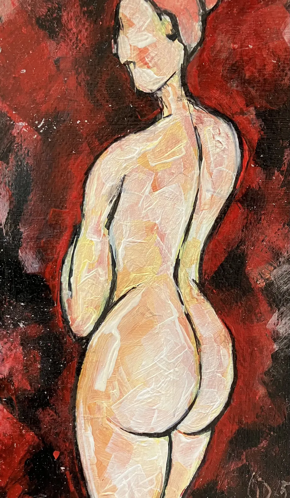 Akrylmålning Naken modell Akt 43 av Calin Ion Deas