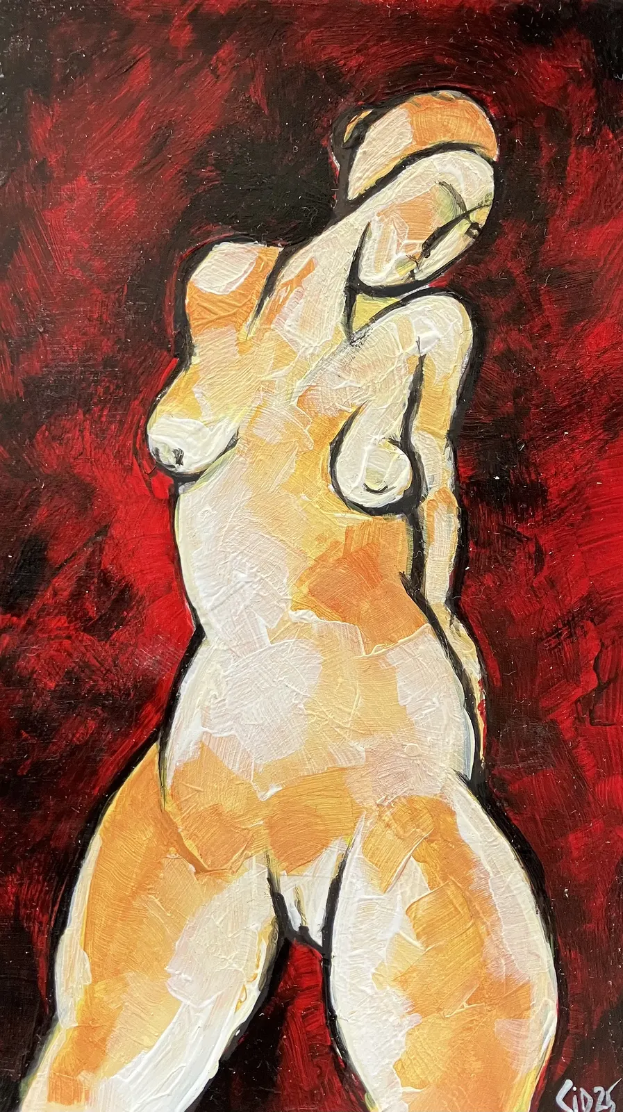 Akrylmålning Naken modell Akt 44 av Calin Ion Deas