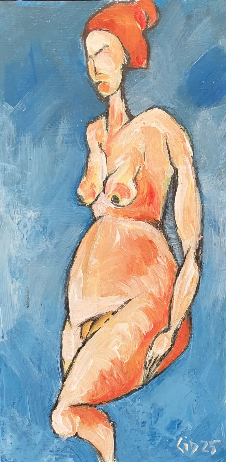 Akrylmålning Naken modell Akt 45 av Calin Ion Deas