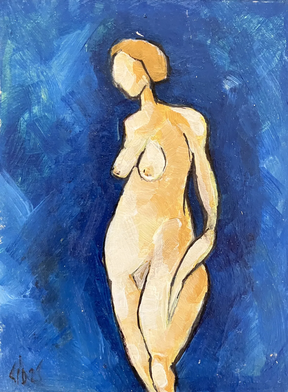 Akrylmålning Naken modell Akt 46 av Calin Ion Deas