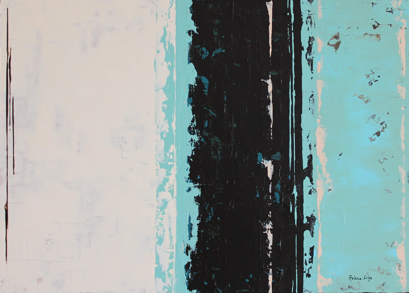 Akrylmålning Geometrisk X av Helena Lilja