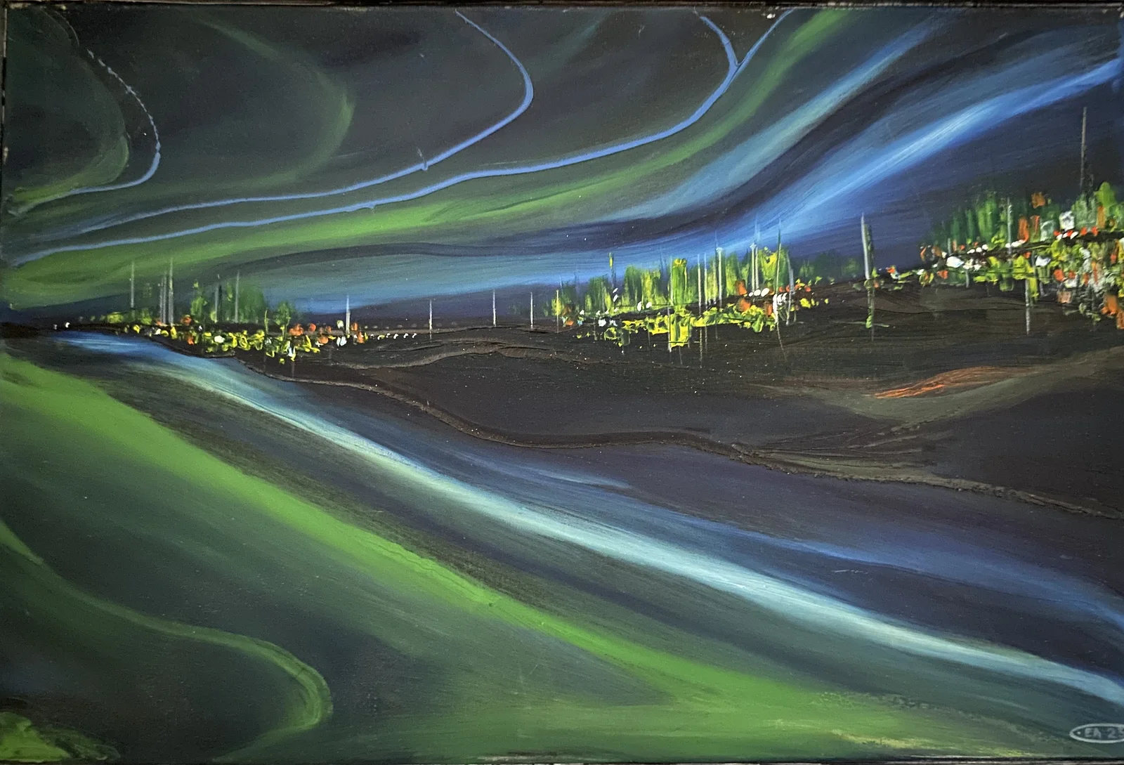 Oljemålning Norrsken av Eugen Anghel