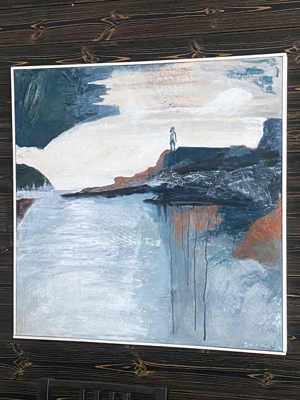 Akrylmålning Vid kanten av mig själv! av Sara Edfast