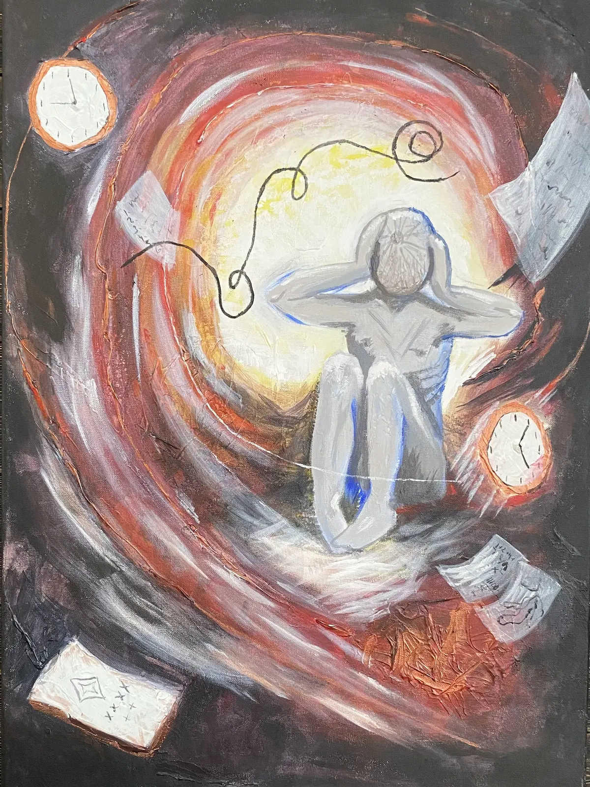 Akrylmålning Stress av Sara Edfast