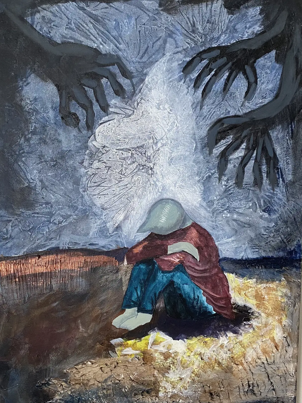 Akrylmålning Ångest av Sara Edfast