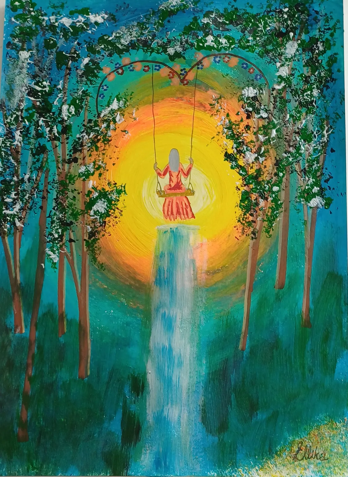 Akrylmålning Swinga mot ljuset av Ellinor Karlsson