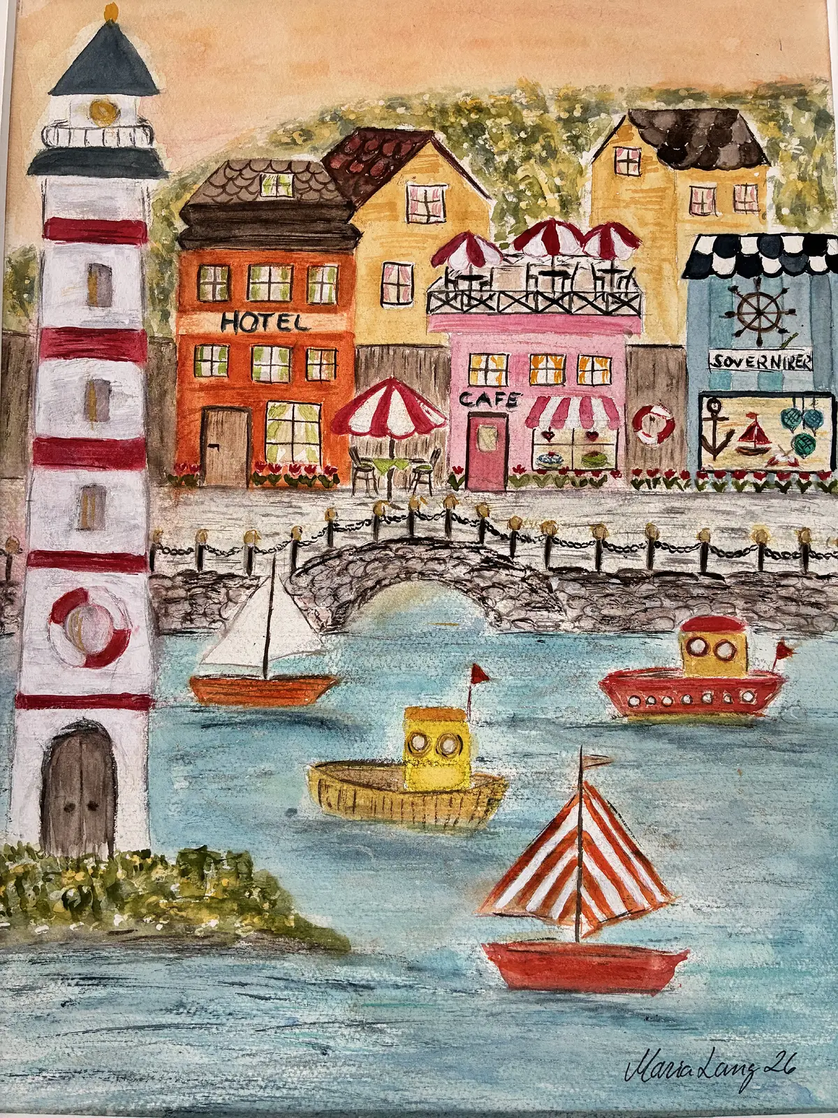 Akvarell Semester av Maria Lang