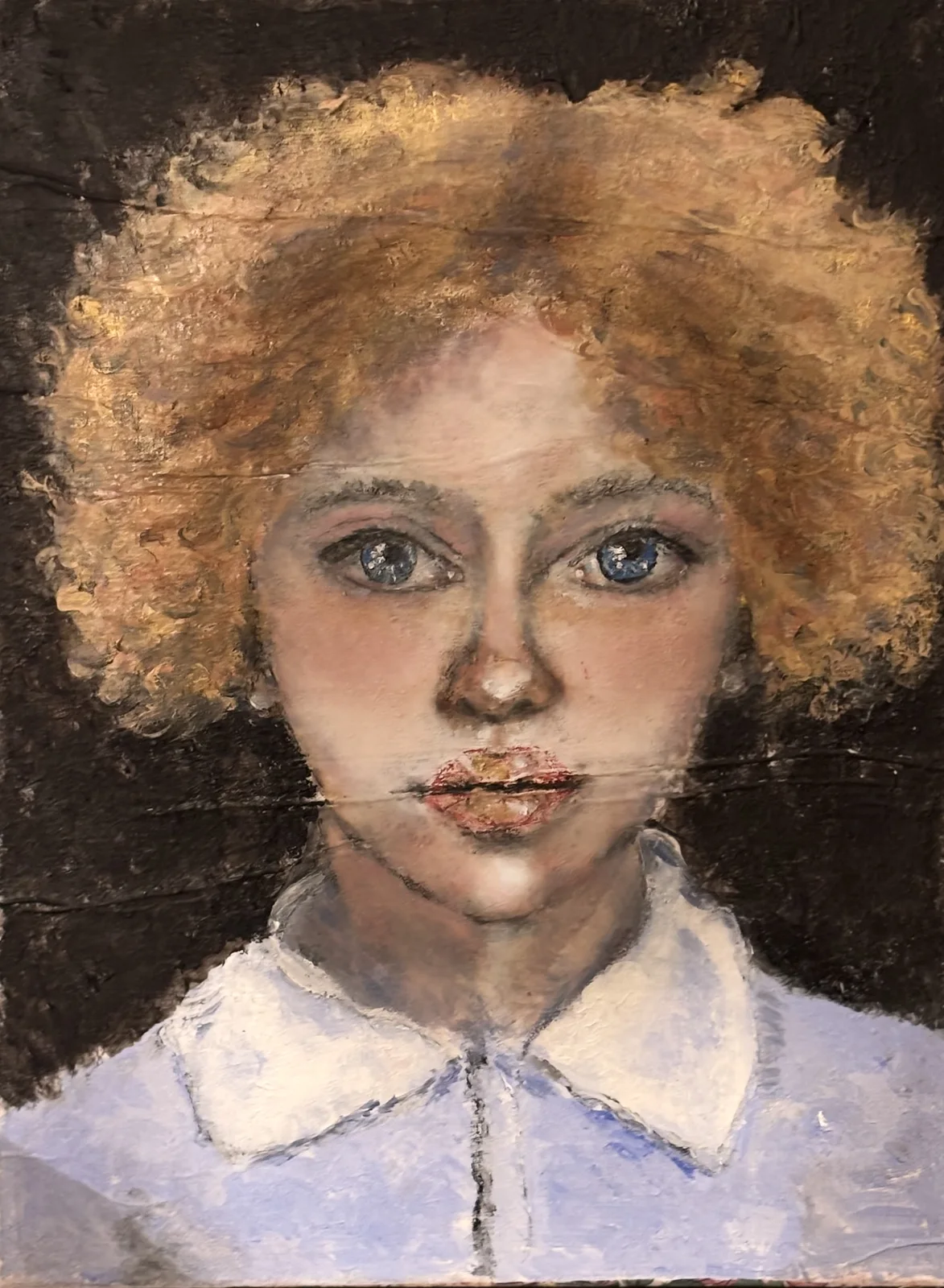 Akrylmålning Porträtt ur serien ”Systerskap” av Marie Eman