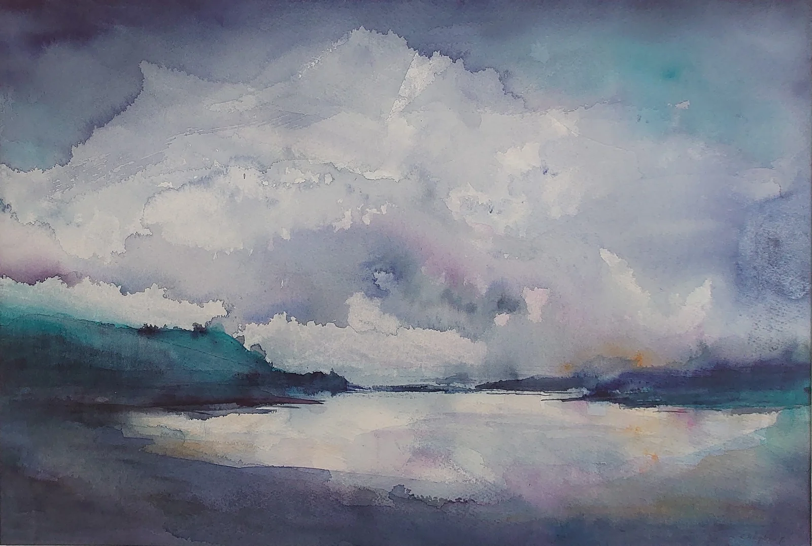 Akvarell Oväder på gång av Eva Högberg