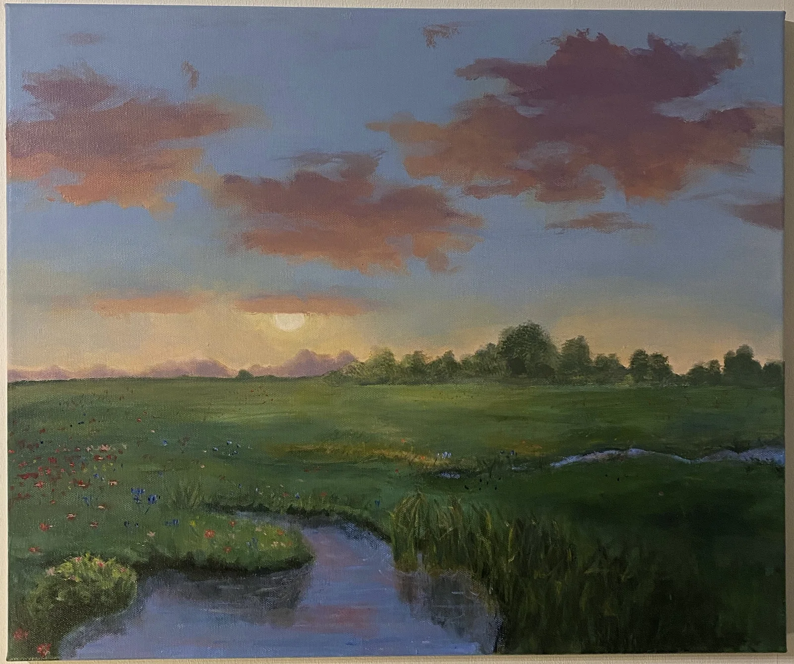 Akrylmålning Dusk & Meadow av Lamija Sefer