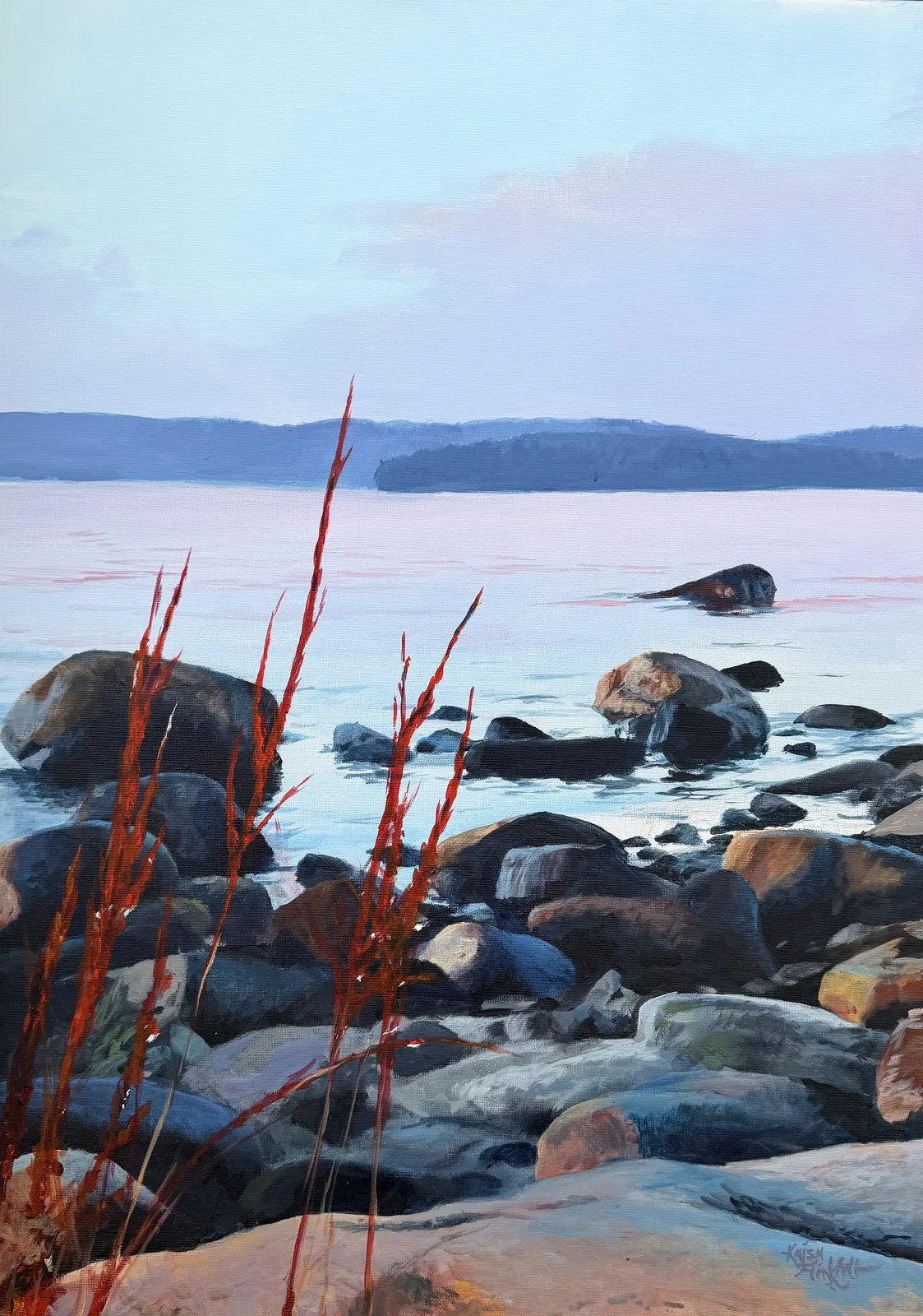 Akrylmålning Efter regnet av Kajsa Flinkfeldt