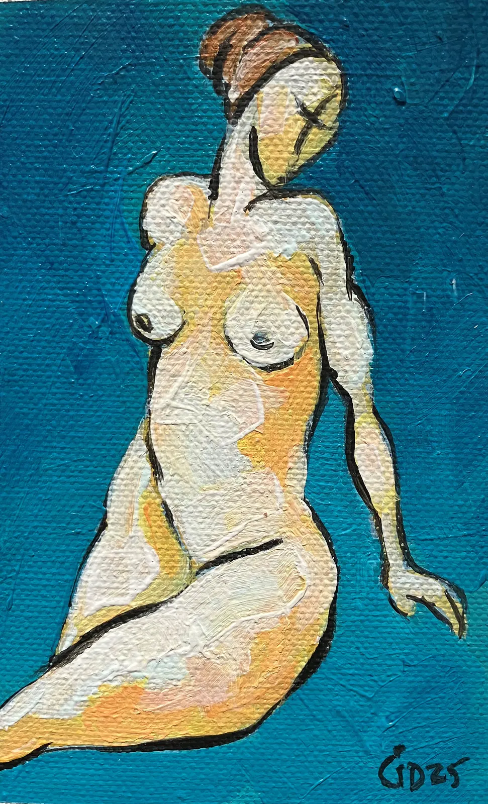 Akrylmålning Naken modell Akt 50 av Calin Ion Deas