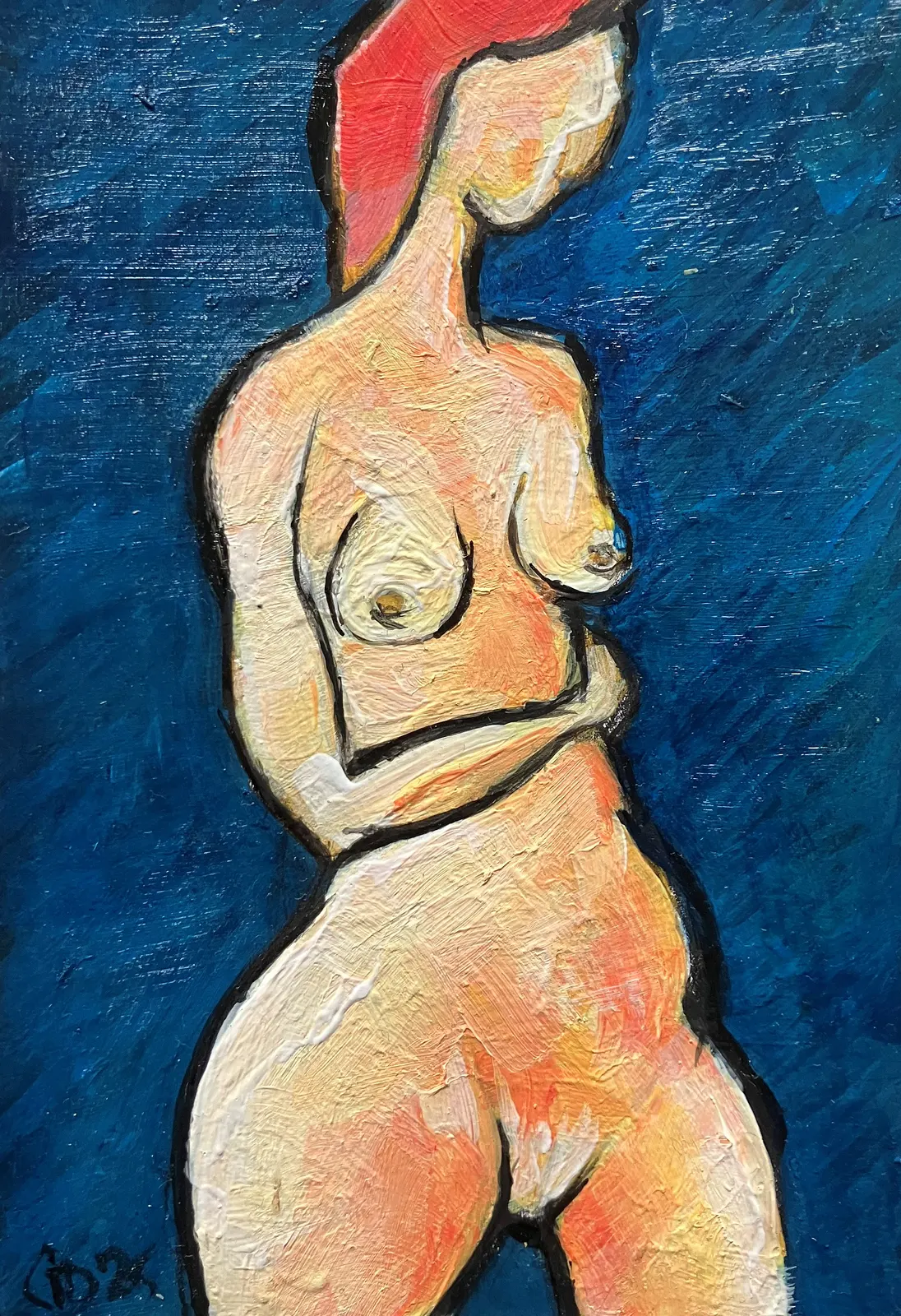 Akrylmålning Naken modell Akt 56 av Calin Ion Deas