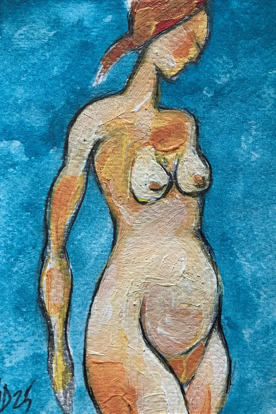 Akrylmålning Naken modell Akt 58 av Calin Ion Deas