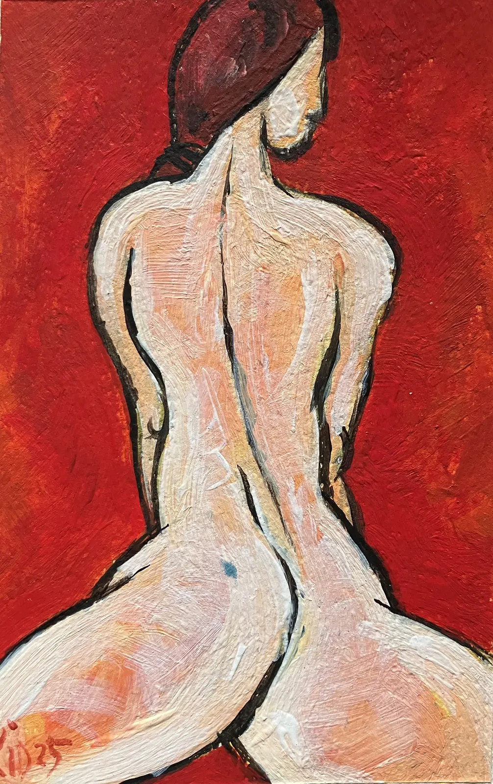 Akrylmålning Naken modell Akt 68 av Calin Ion Deas