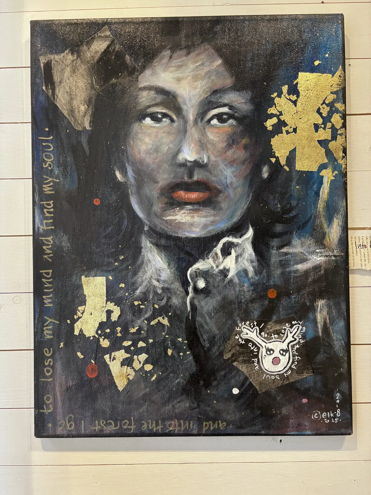 Akrylmålning Into the forest I go - to lose my mind and finde my soal av Evalena Elk Karlsson