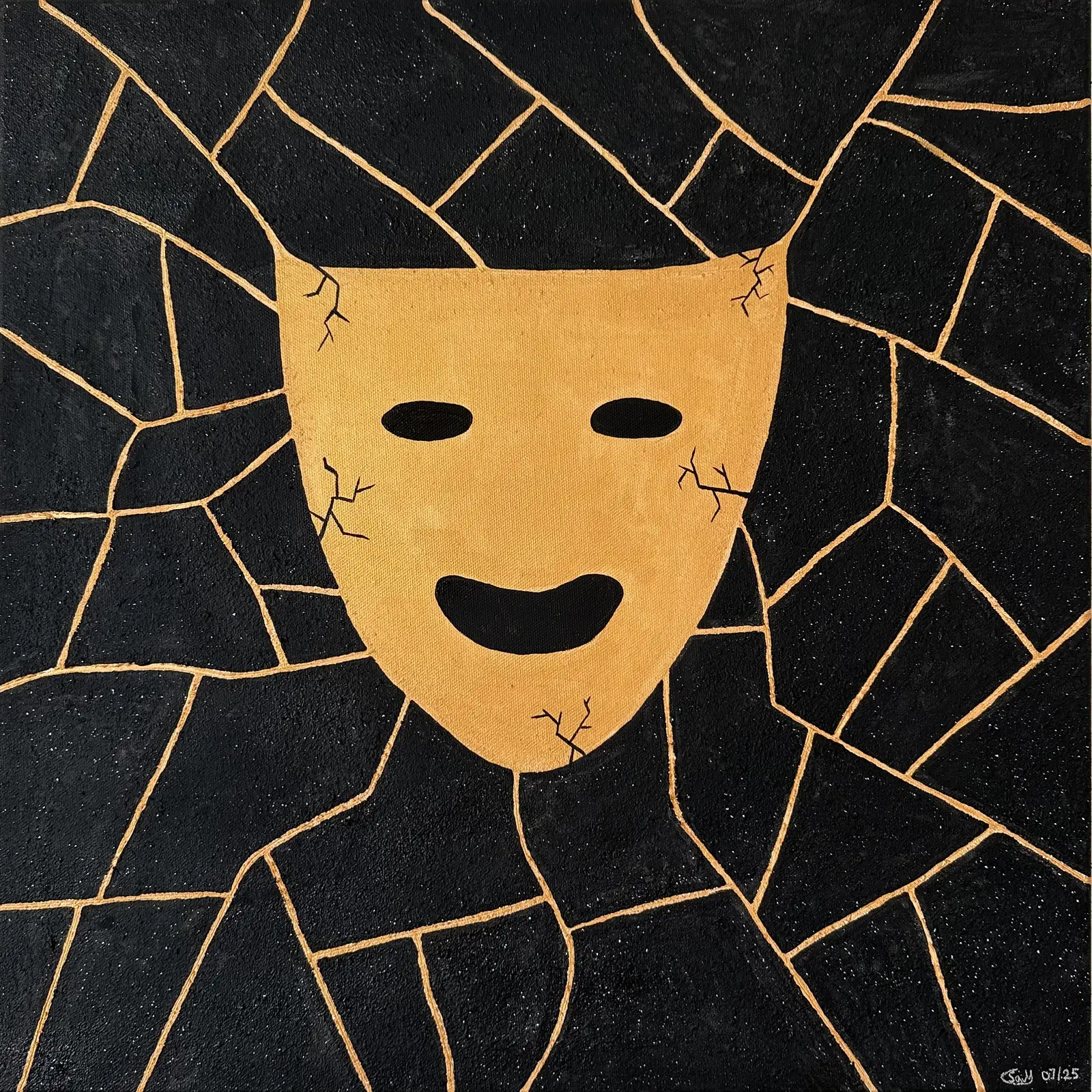 Akrylmålning Golden Mask av Marina Salnikova