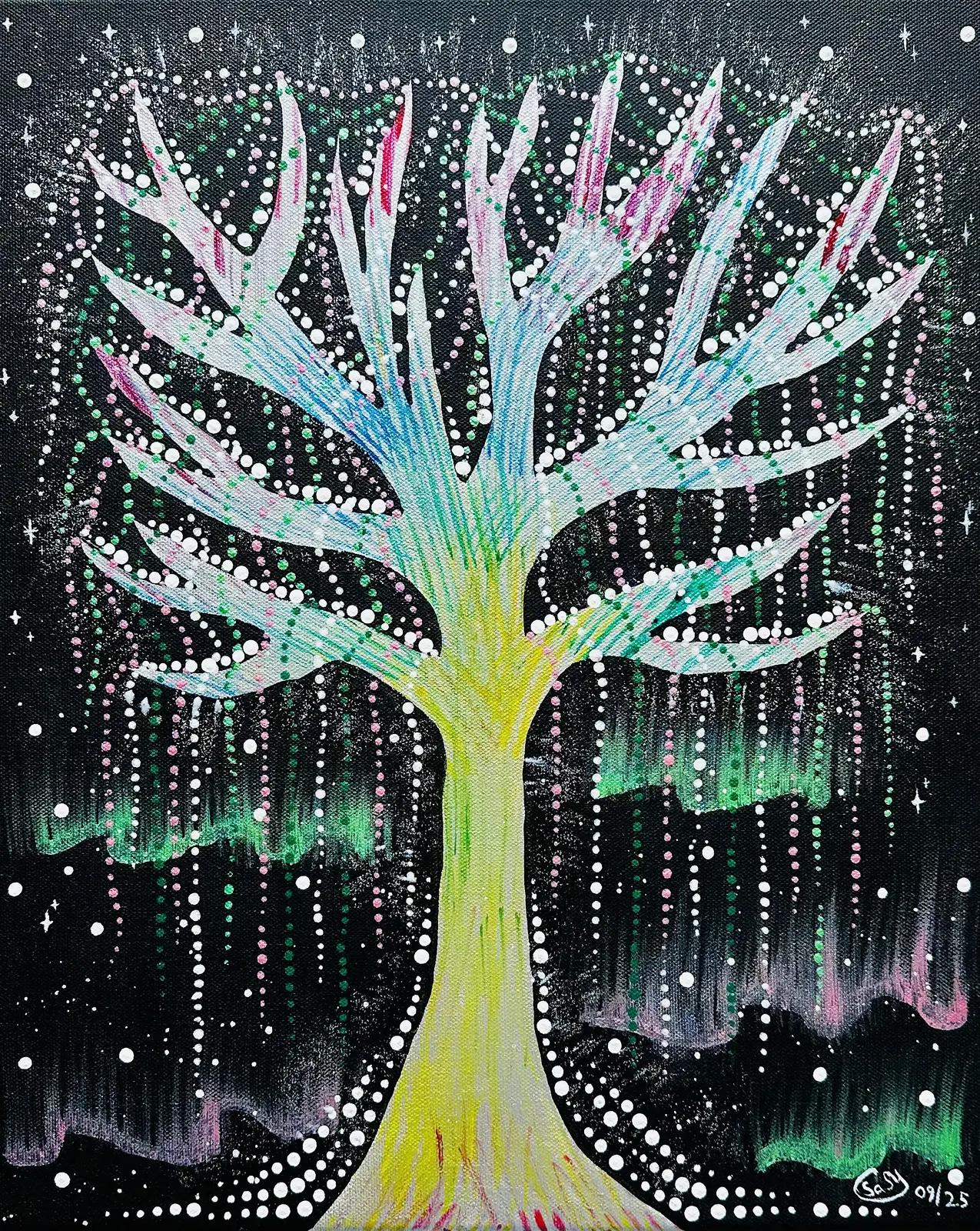 Akrylmålning Spiritual Tree av Marina Salnikova