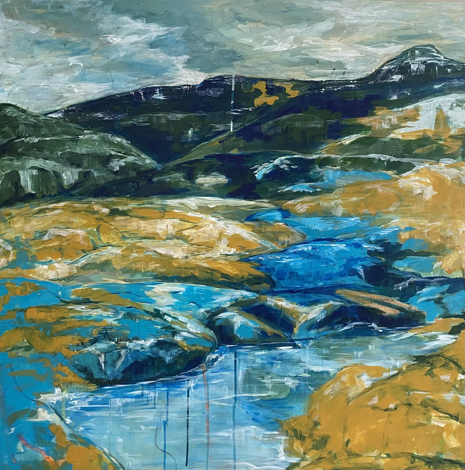 Akrylmålning Stilla landskap av Caroline Svennerstedt