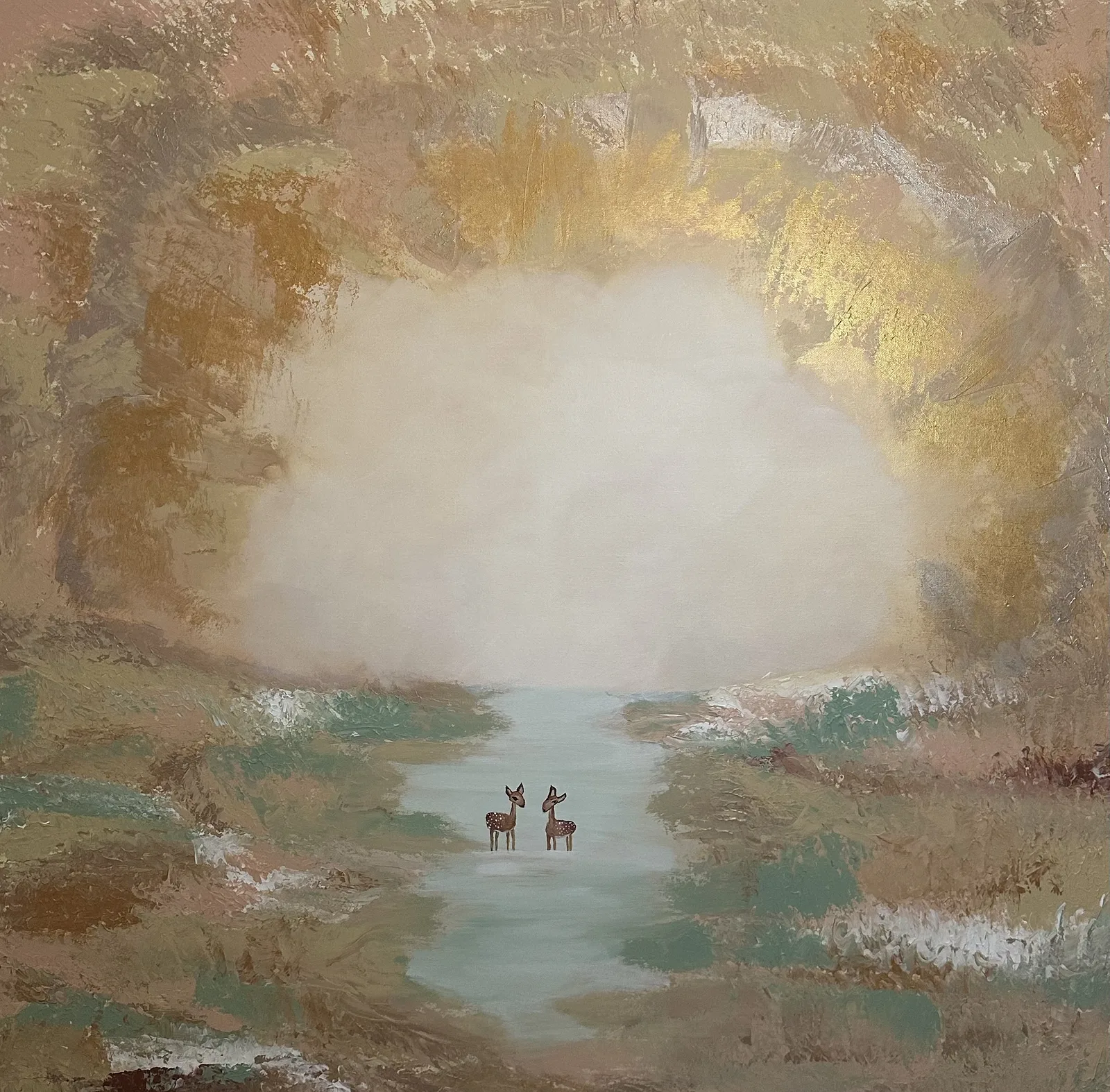 Akrylmålning Vänner av Mathilda Sjöberg