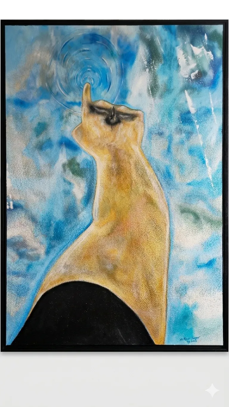 Akrylmålning The touch av Noar Sager