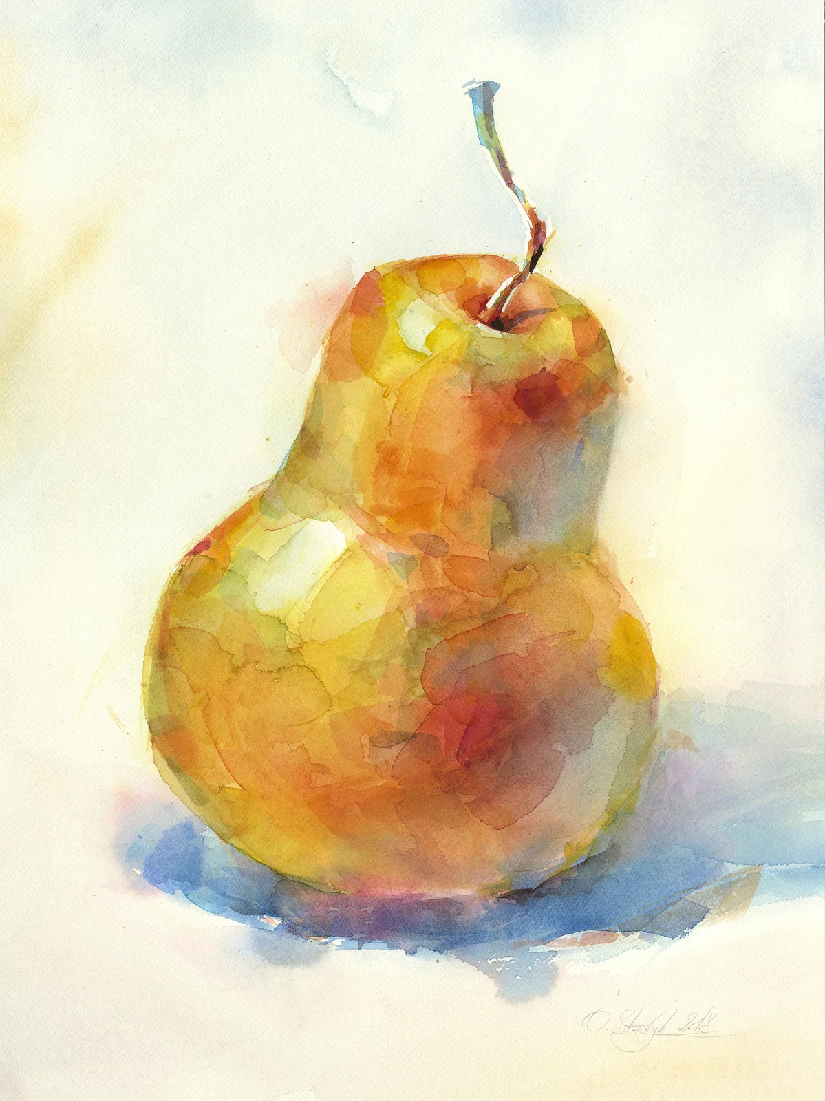 Akvarell Pear av Olga Sternyk