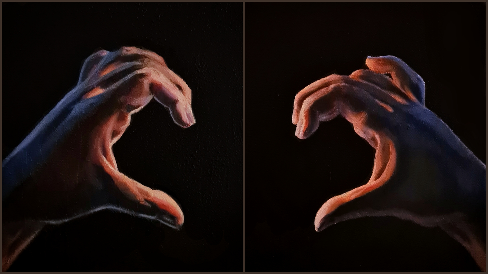 Akrylmålning En del (av mitt hjärta) - Diptych av Mimmi MPs ArtCreations Pettersson