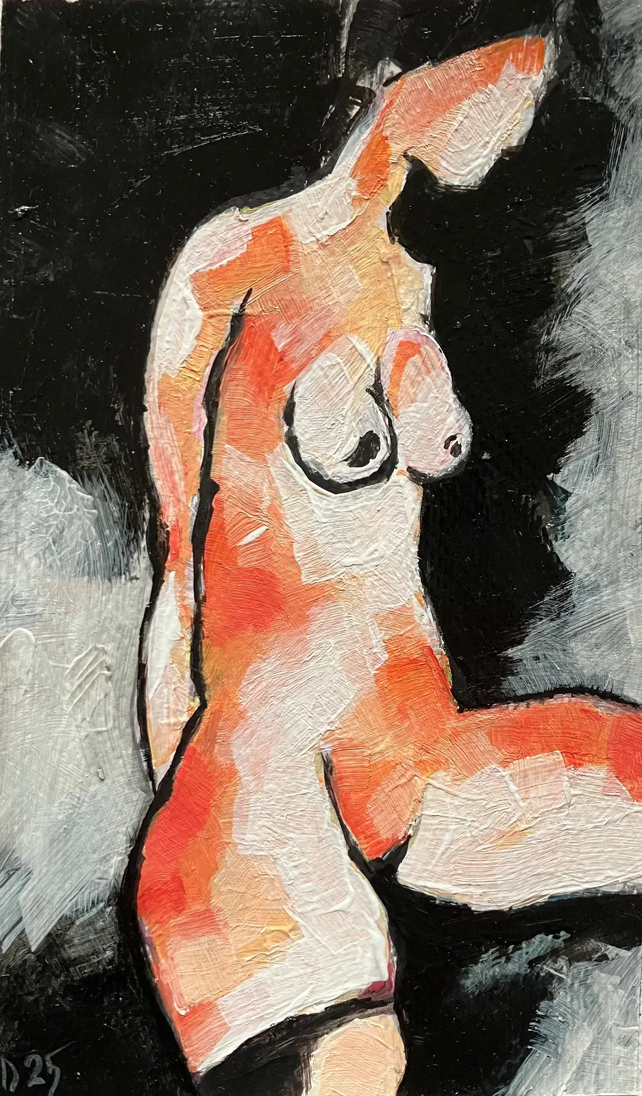 Akrylmålning Naken modell Akt 77 av Calin Ion Deas