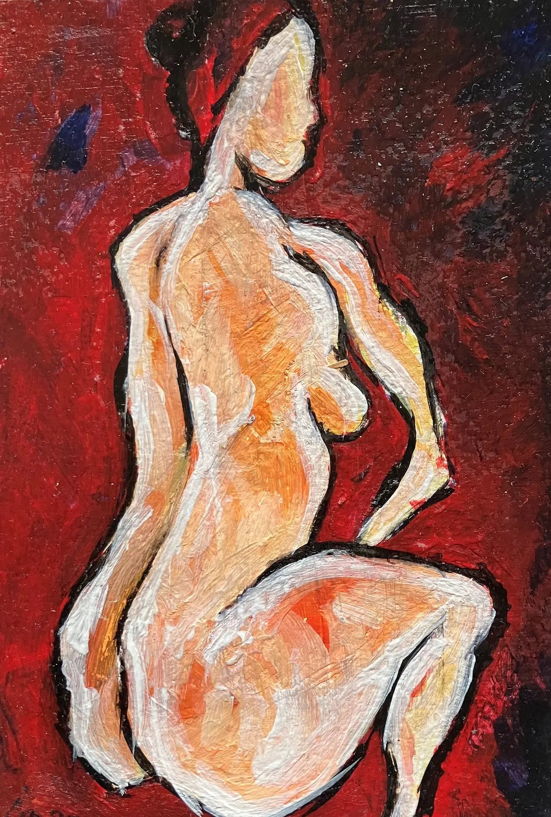 Akrylmålning Naken modell Akt 78 av Calin Ion Deas