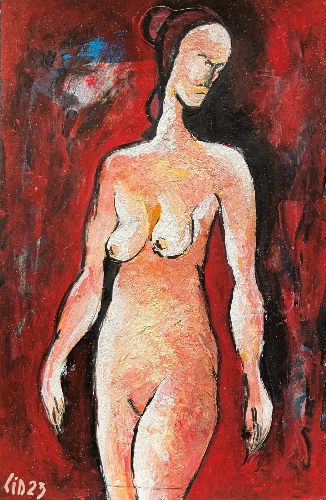 Akrylmålning Naken modell Akt 83 av Calin Ion Deas