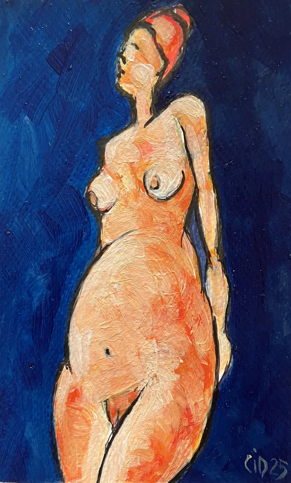 Akrylmålning Naken modell Akt 84 av Calin Ion Deas