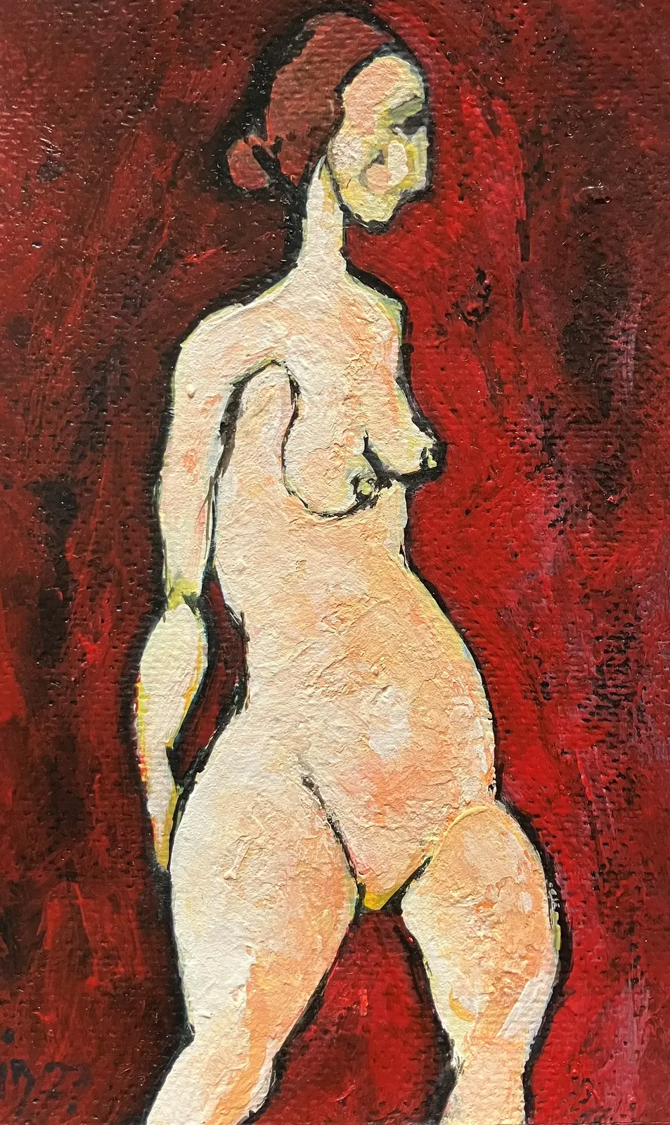 Akrylmålning Naken modell Akt 85 av Calin Ion Deas