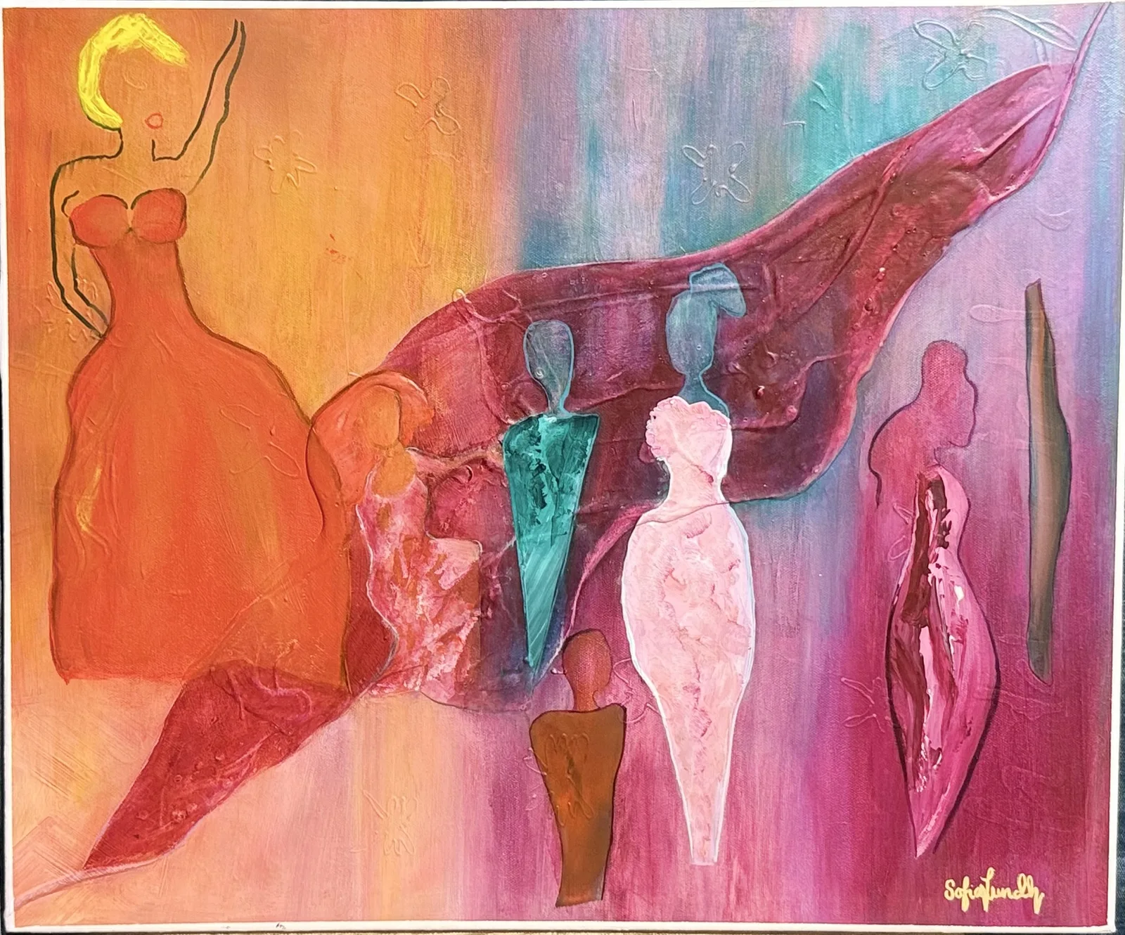 Akrylmålning The Oscars av Artflow Sofia Lundh