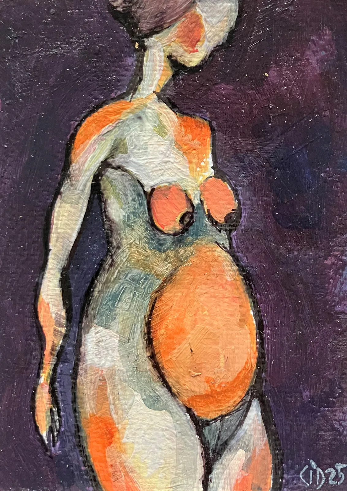 Akrylmålning Naken modell Akt 86 av Calin Ion Deas