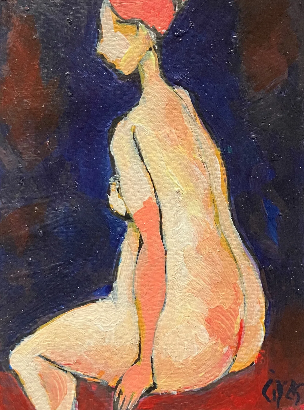 Akrylmålning Naken modell Akt 88 av Calin Ion Deas