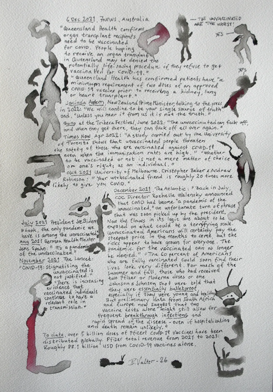 The unvaccinated are the worst people av Bernard Valter