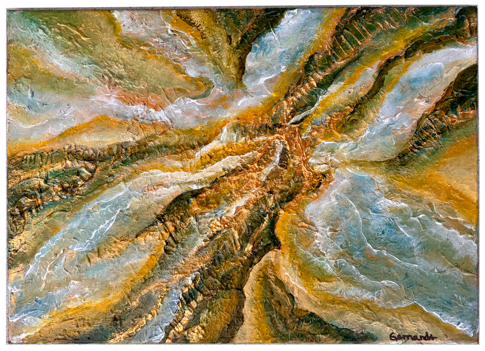 Akrylmålning Golden River av Mikaela Gernandt