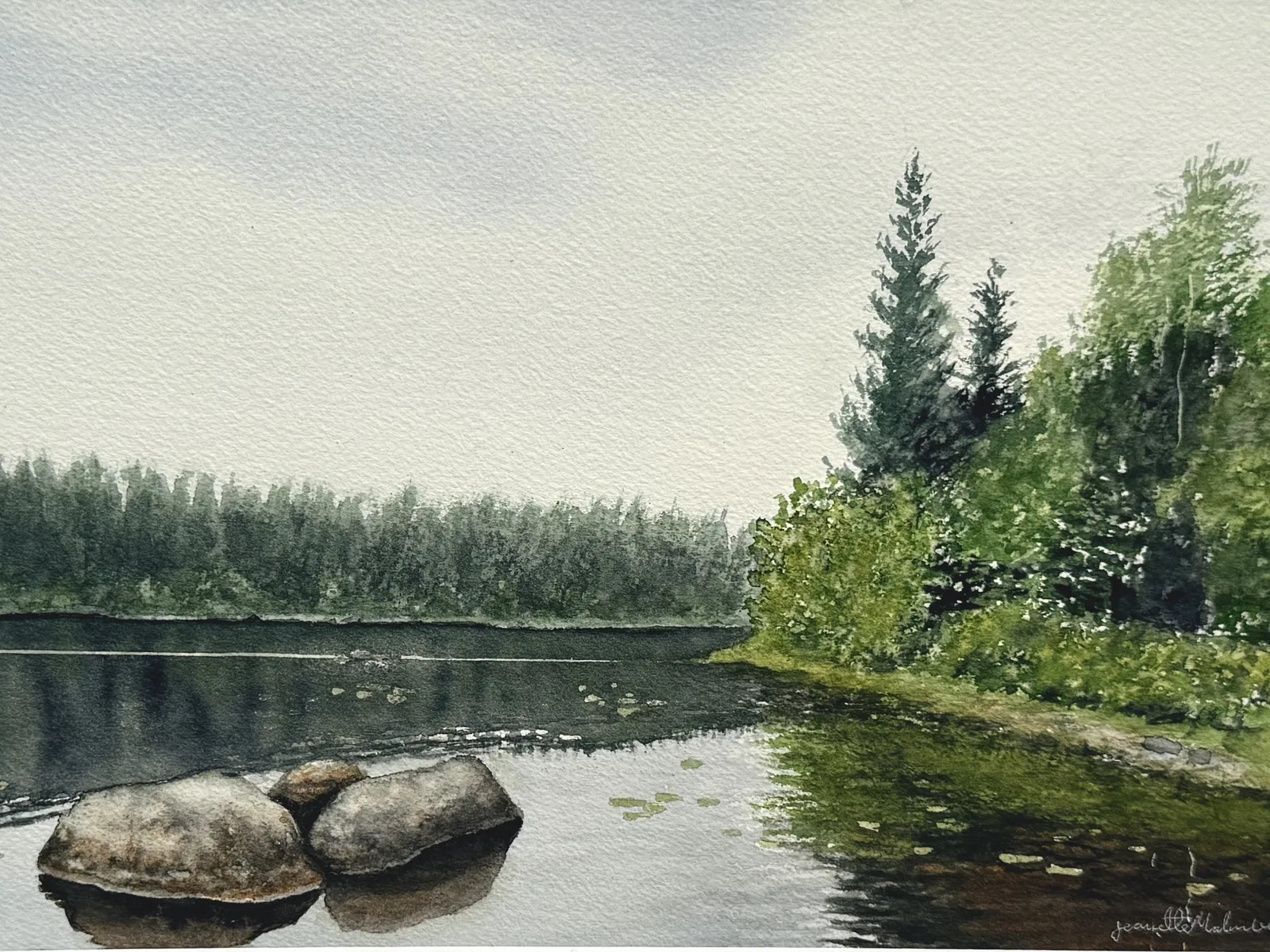 Akvarell Vid tjärnet av Jeanette Malmberg