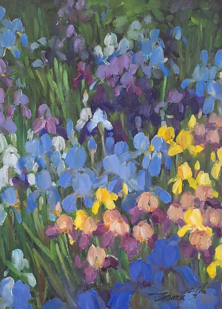 Oljemålning Irises av Tetiana Kozhushko