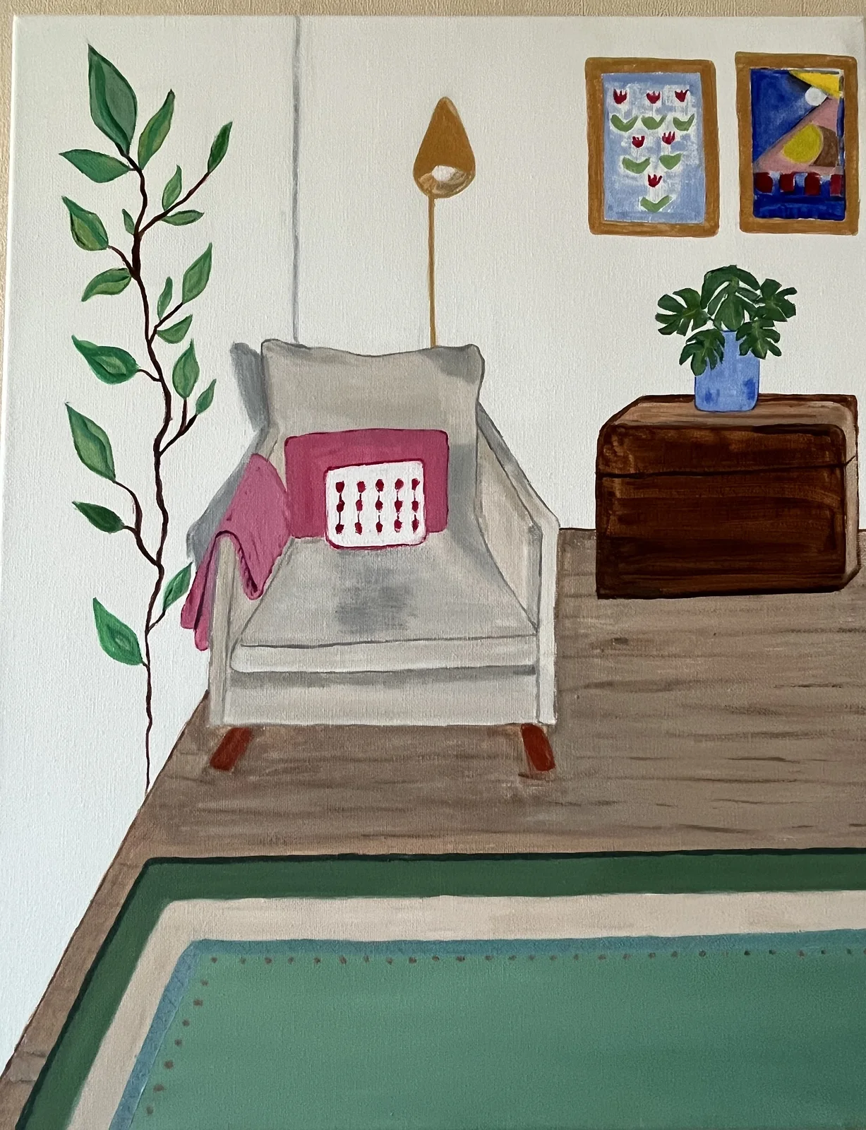 Akrylmålning Home sweet home av Anne-sofie Lundgren