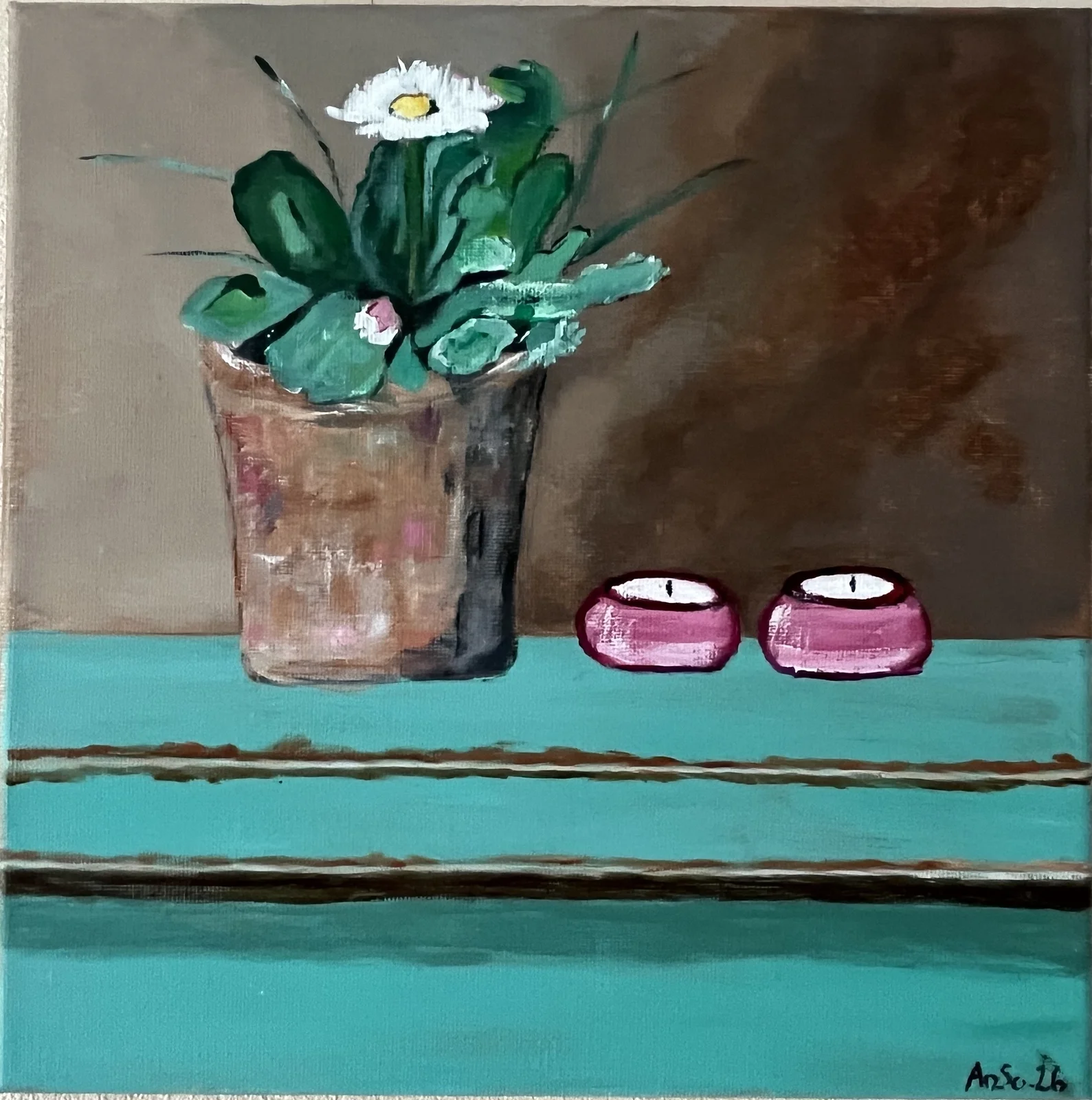 Akrylmålning Vårblomma av Anne-sofie Lundgren