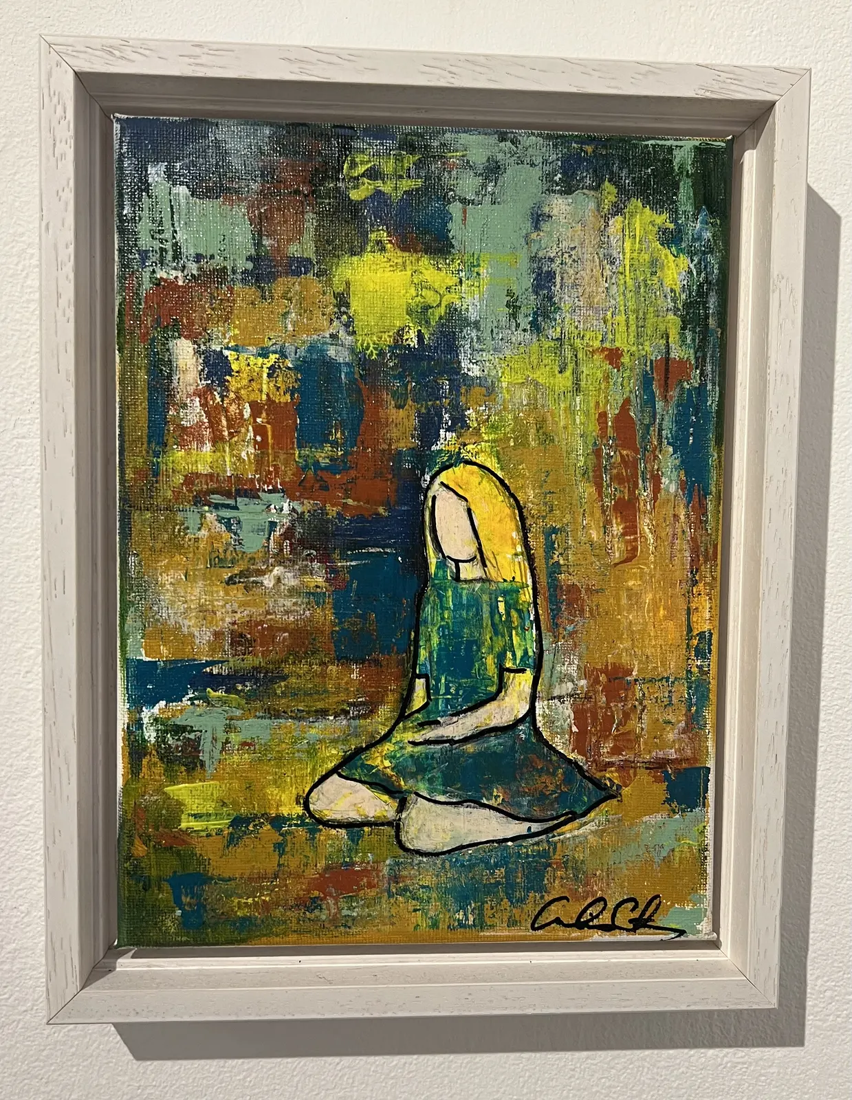 Akrylmålning Ensam i skogen av Caroline Stenberg