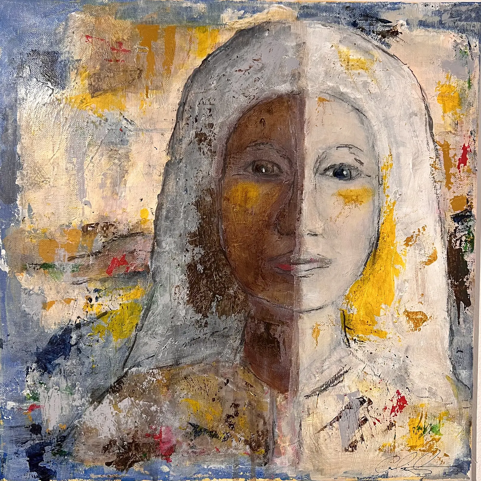 Akrylmålning Moder Jord av Caroline Stenberg