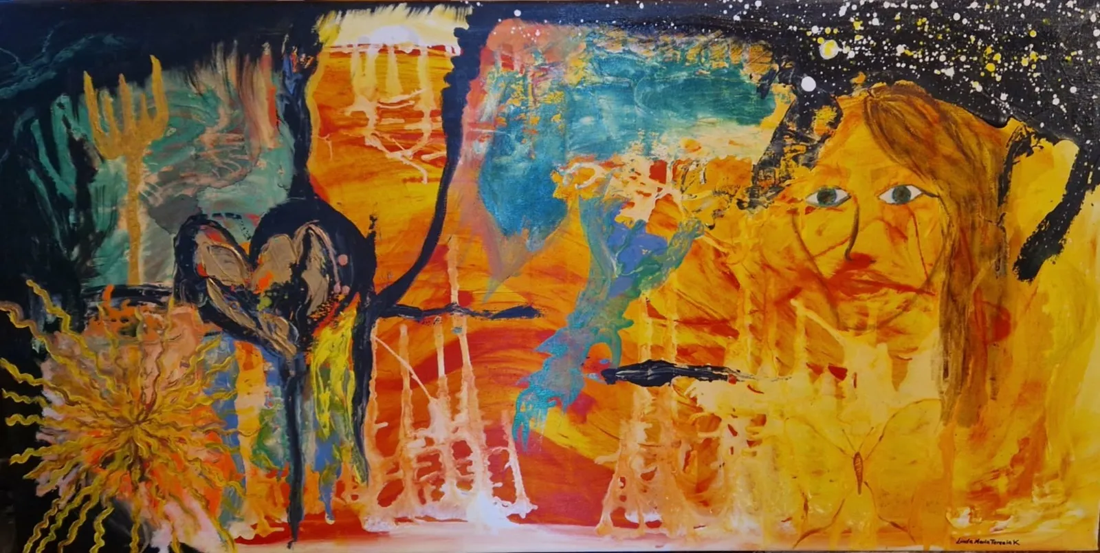 Akrylmålning The Life Before av Linda Karlsson