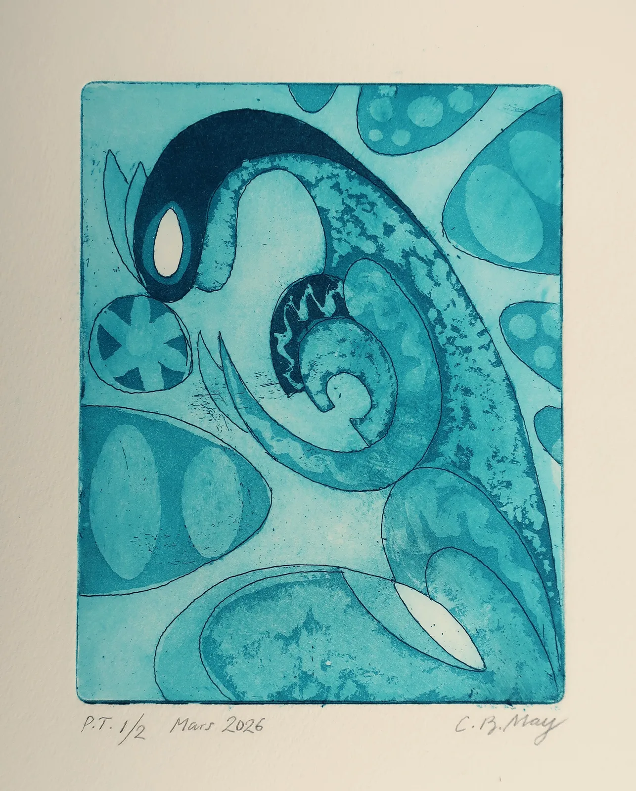 Meditation (turquoise) av Charles Benjamin May