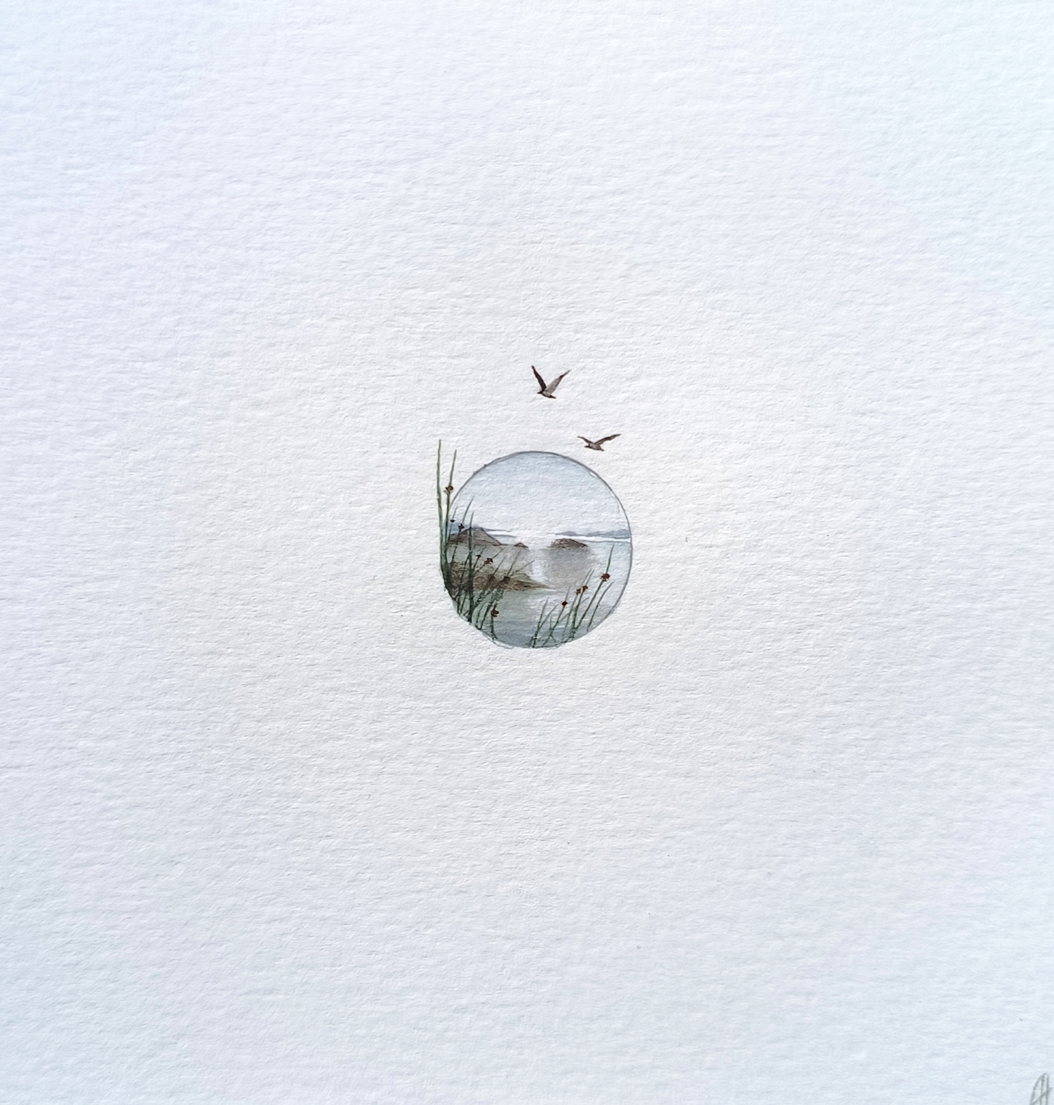 Akvarell Stillness av Anna Åström