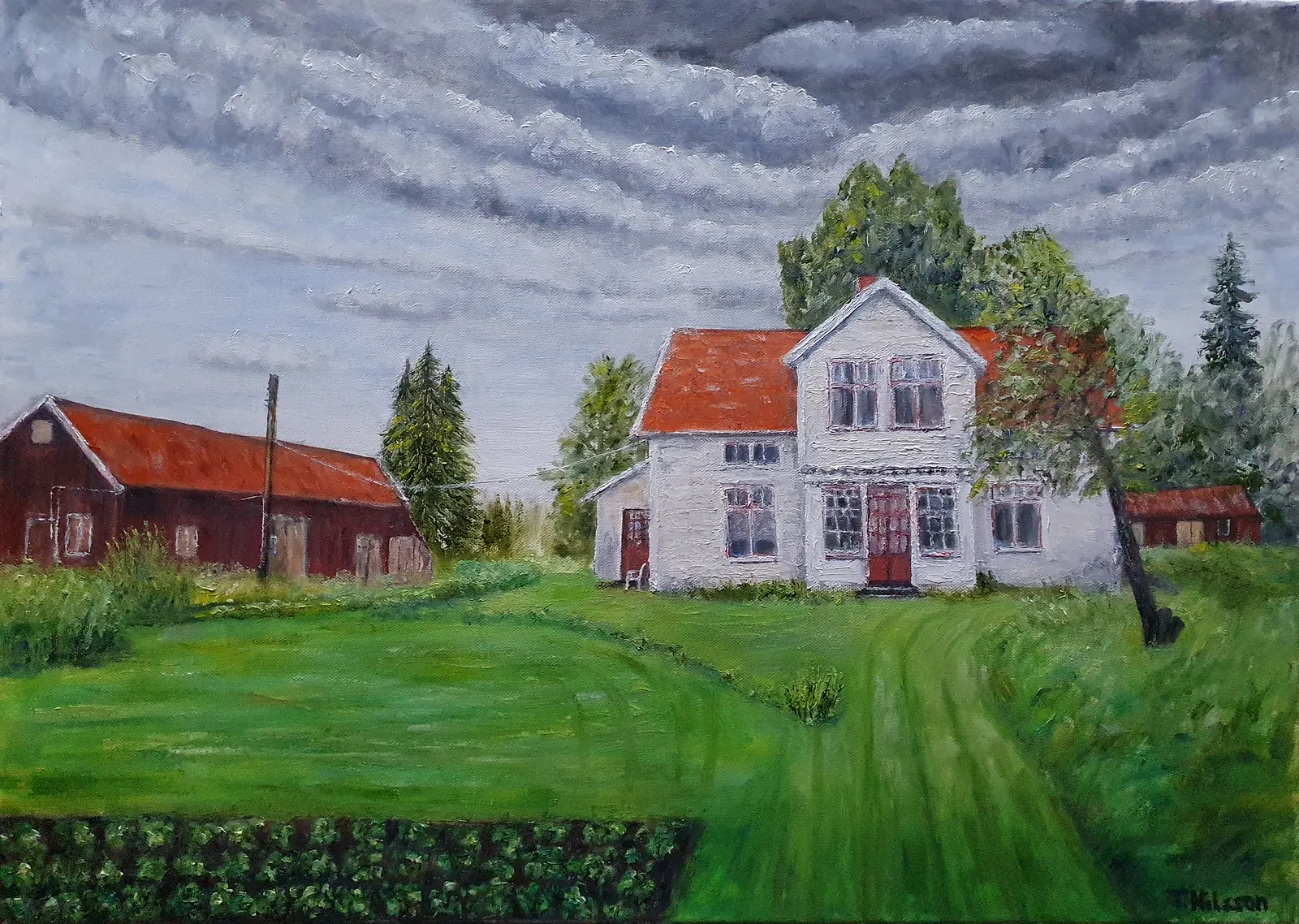 Oljemålning Herrängen av Tony Nilsson