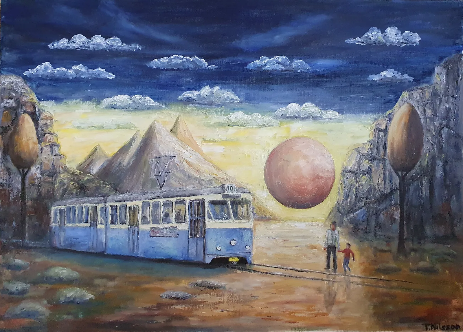 Oljemålning Ändhållplats av Tony Nilsson